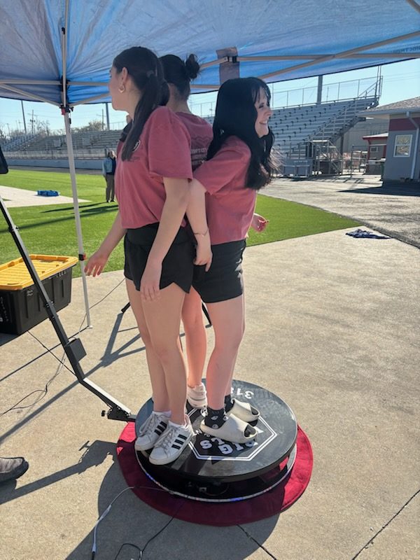 360 photo booth in action at an event